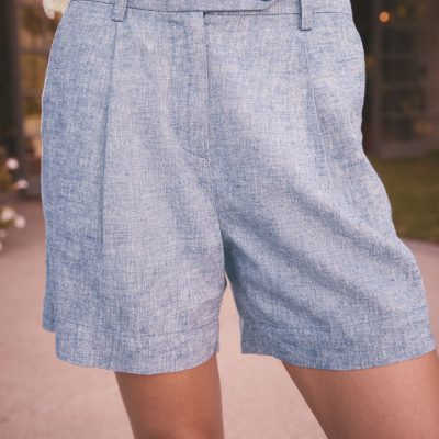 LXH82333 Navy Linen Rich Boy Shorts
