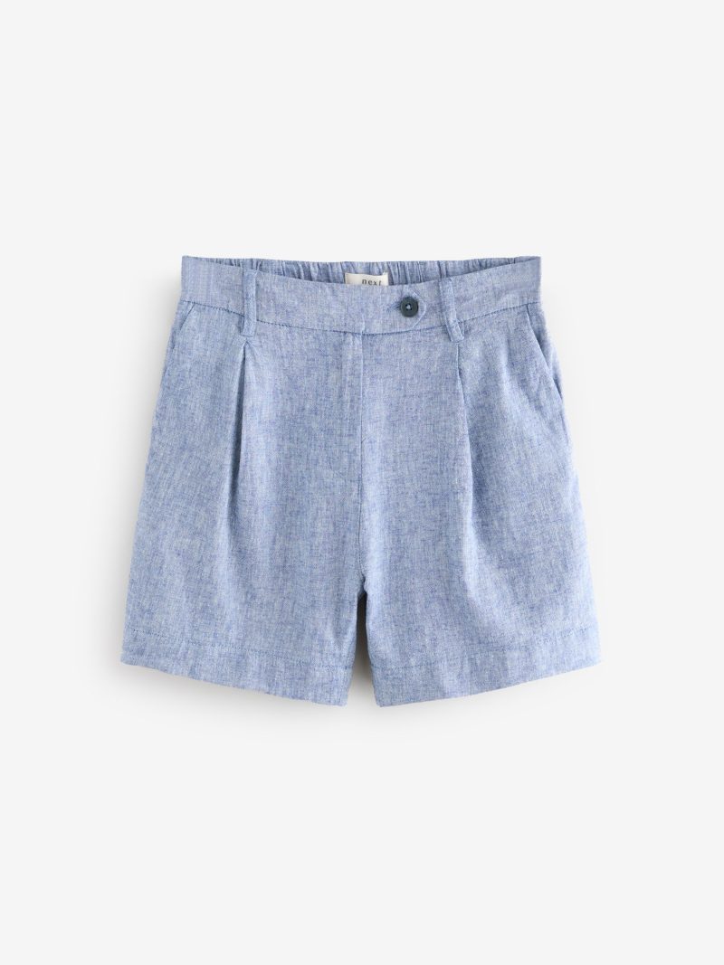 LXH82333 Navy Linen Rich Boy Shorts - Image 5