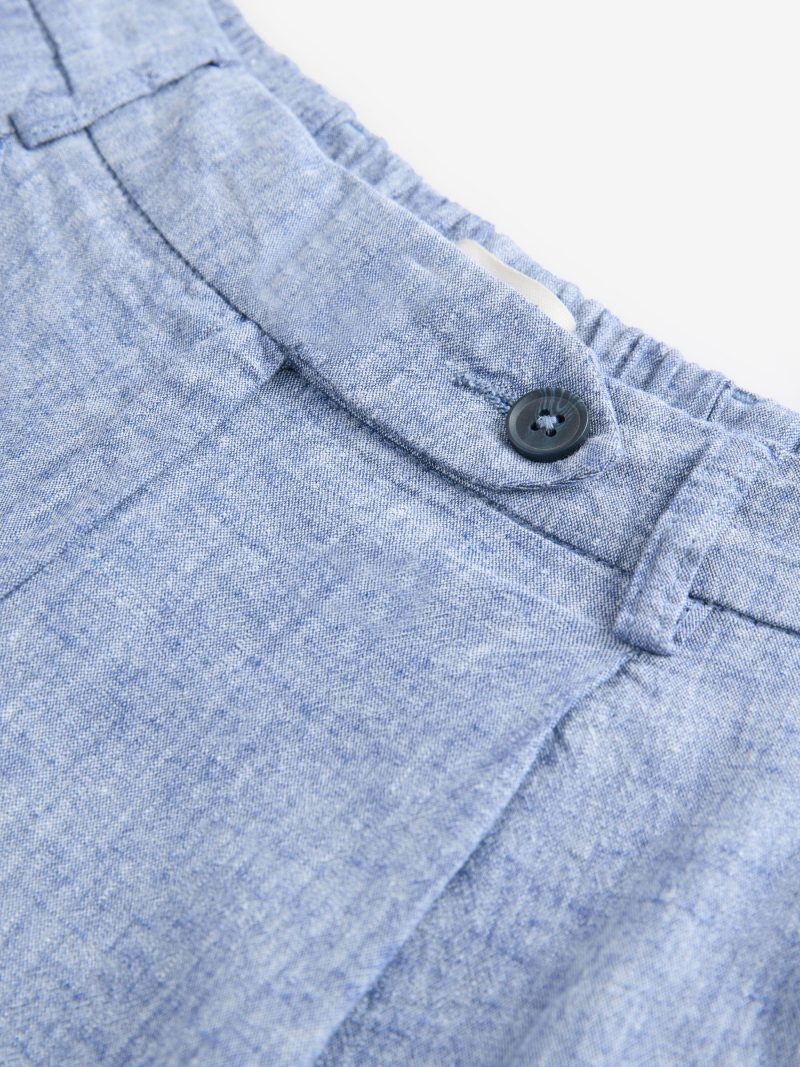 LXH82333 Navy Linen Rich Boy Shorts - Image 7