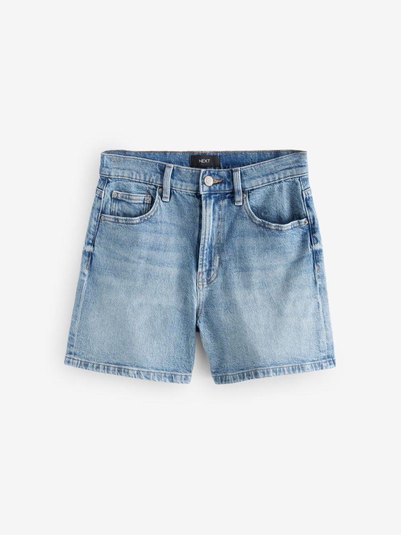 LXH82336 Mid Blue Denim Stretch Mom Shorts - Image 5