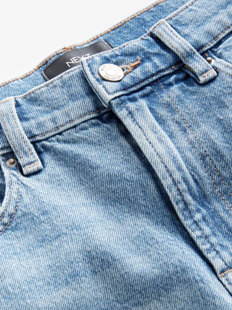 LXH82336 Mid Blue Denim Stretch Mom Shorts - Image 6