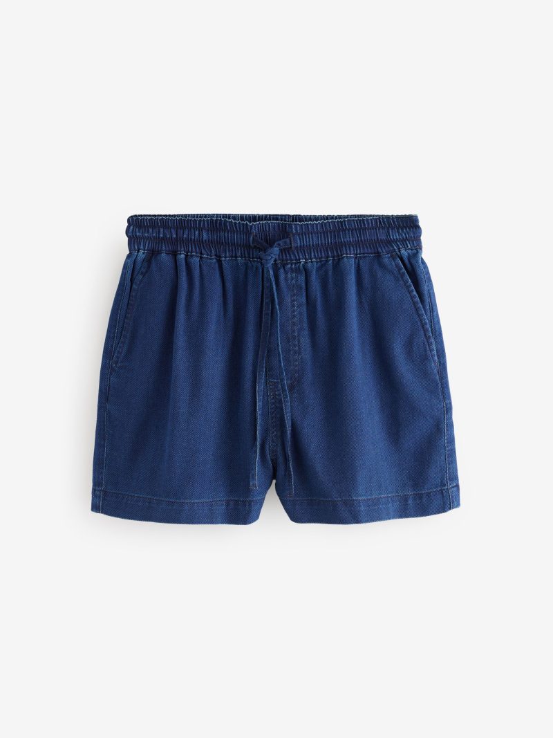 LXH82339 Dark Blue Lightweight Pull on 100% Cotton Shorts - Image 5
