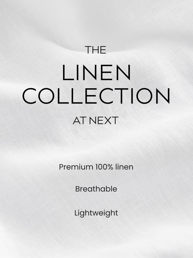 LXH82342 Navy 100% Linen Bermuda Shorts - Image 3