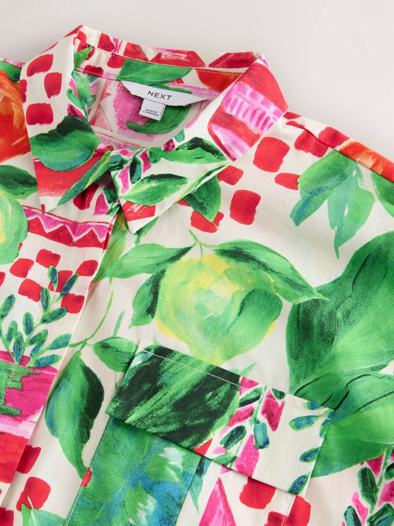 LXH82379 Multi Bright 100% Cotton Tie Waist Shirt - Image 8