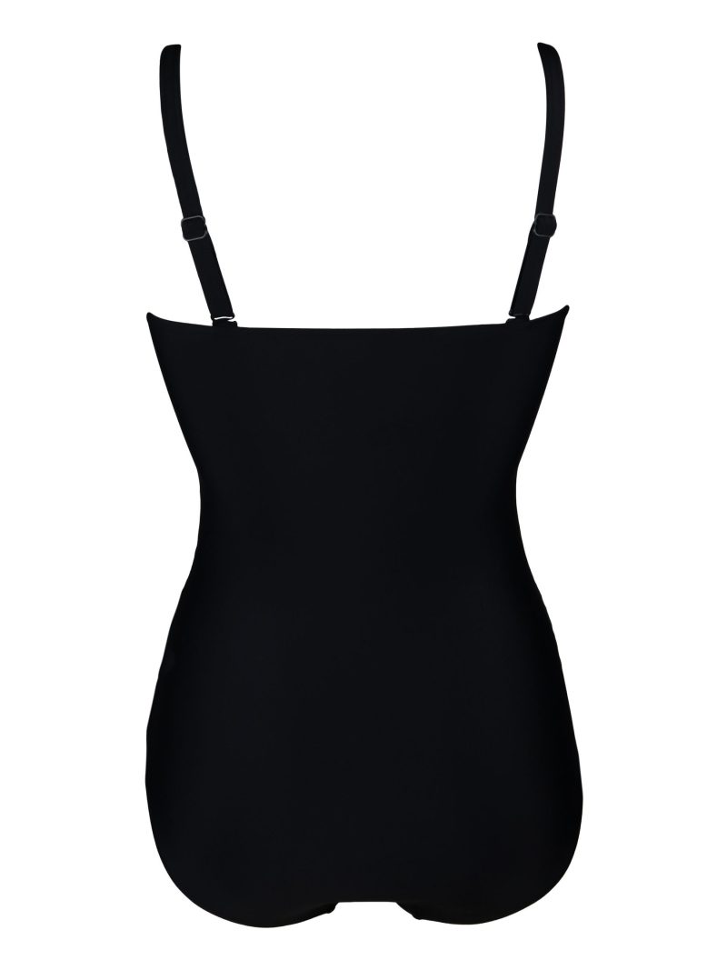 LXH82360 Black Santa Monica Removable Straps Tummy Control Swimsuit - Image 5