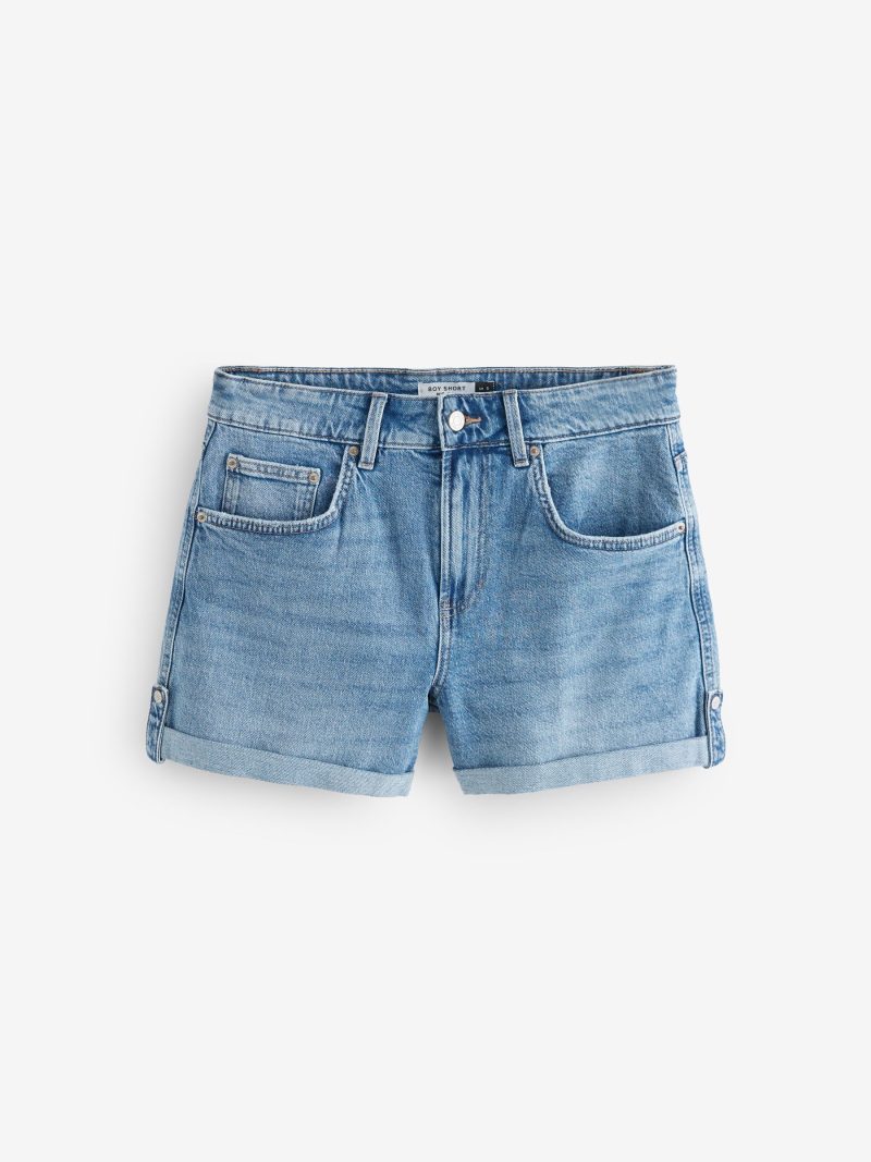 LXH82337 Mid Blue Denim Boy Shorts - Image 6