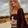 LXH82348 Black Crochet Longline Kimono Cover-Up - Image 3