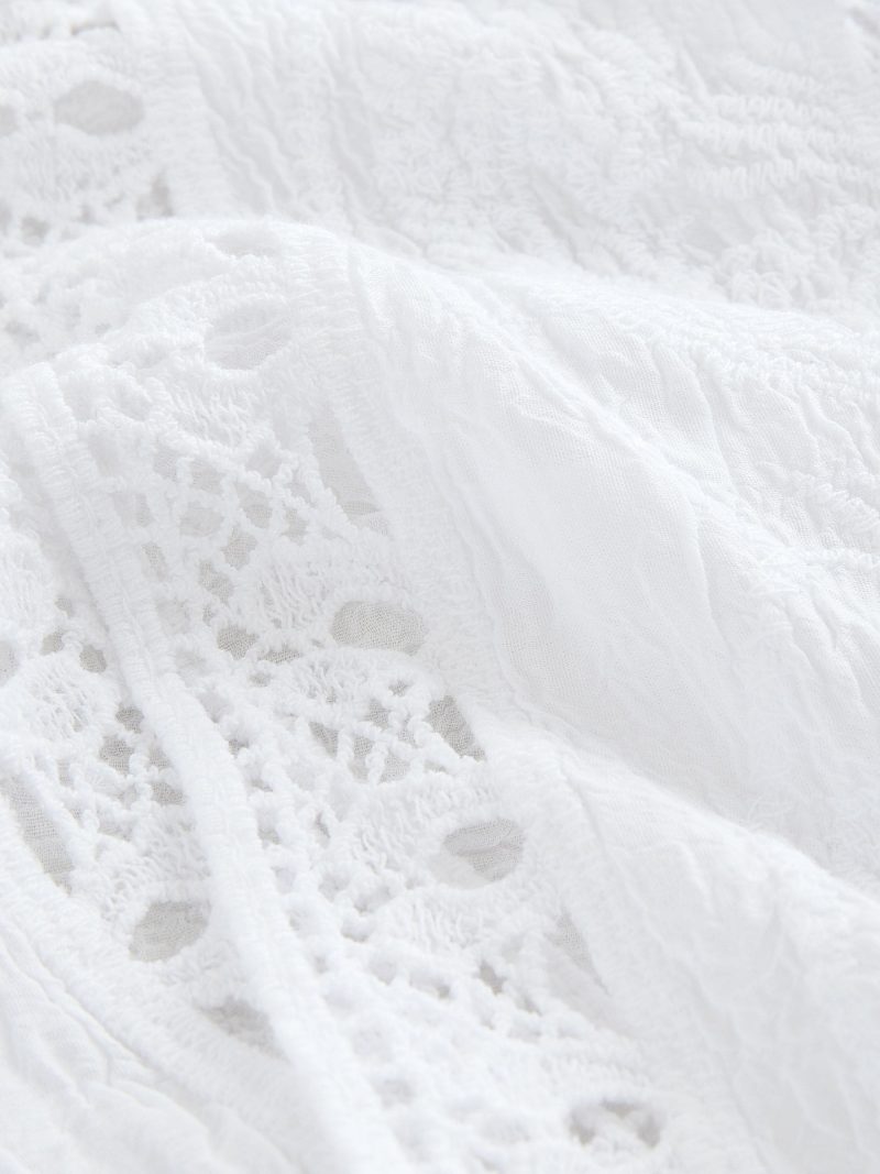 LXH82365 White Crochet Kimono - Image 2