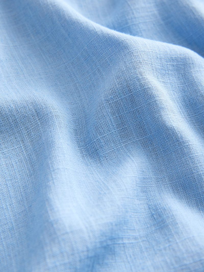 LXH82367 Light Blue Sleeveless Shirt With Linen - Image 7