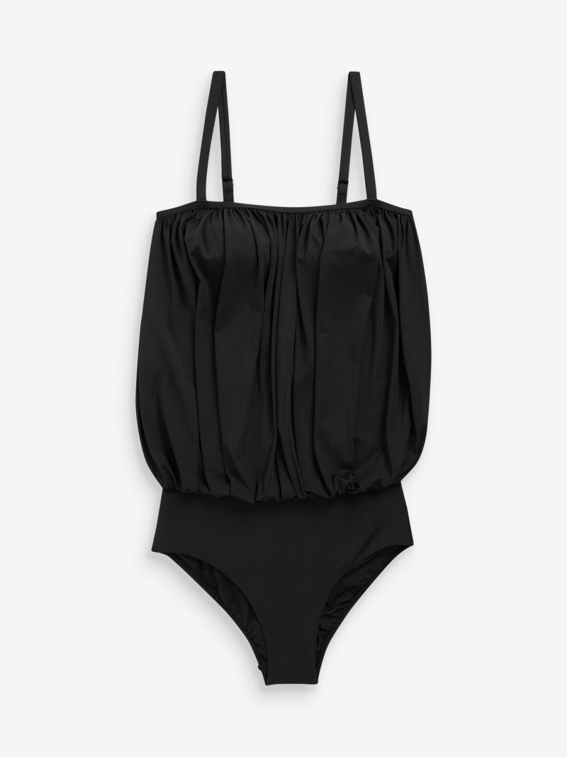 LXH82364 Black Print Blouson Shaping Swimsuit - Image 4